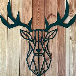 Stylish deer decoration on the wall in Holiday home in Dalerveen, Southeast Drenthe.