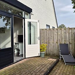 Relax on the terrace of Holiday Home in Dalerveen, Southeast Drenthe. Enjoy peace and privacy in this charming vacation rental.