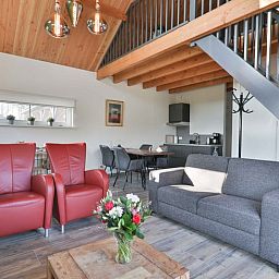 Ruim terras bij Vakantiehuis in Zuidwolde, Zuidwest Drenthe met uitzicht op groene omgeving.