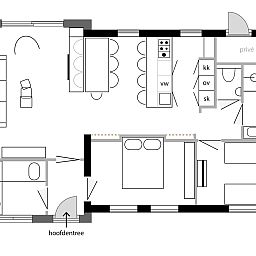 Gezellige slaapkamer in vakantiehuis DG2025 in Zorgvlied, Zuidwest Drenthe, met modern houten interieur en sfeervolle verlichting.