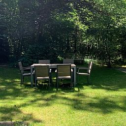 Attraktiver Weg zum Ferienhaus in Uffelte, umgeben von viel Gruen im Herzen von Suedwest-Drenthe.