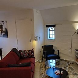 Gezellige woonkamer van Huisje in Veeningen, vakantiehuis in Zuidwest Drenthe.