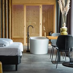 Luxe slaapkamer in Chalet in Lochem, vakantiehuis met comfort in de Achterhoek, Gelderland.