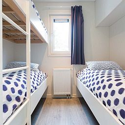 Gemuetliches Kinderzimmer mit Etagenbetten in Wilgenhoeve Ferienhaus fuer 5 Personen, Lichtenvoorde, Achterhoek, Gelderland.
