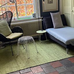 Gemuetliche Kueche im Ferienhaus in Voorstonden, Gemeinde Brummen, Gelderse Vallei, mit authentischem Herd und laendlicher Atmosphaere, Ferienhaus in Gelderland.