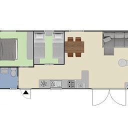 Floor plan of Nova 4 persons Wellness vacation home in Ede, Veluwe, Gelderland with modern layout.