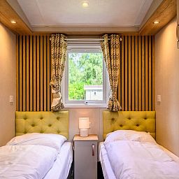 Second bedroom in Nova 4 persons Wellness vacation home in Ede, Veluwe, Gelderland with views of nature.