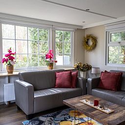 Spacious living room in Holiday Home in Emst, Veluwe, with lots of natural light.