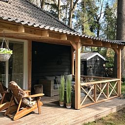 Veranda des Ferienhauses in Emst, Ferienhaus in Veluwe, Gelderland.