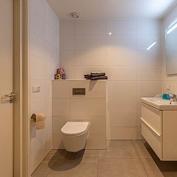 Binnenruimte van vakantiehuis DG1560 in Ermelo, Veluwe, Gelderland met moderne inrichting en gezellige zithoek.