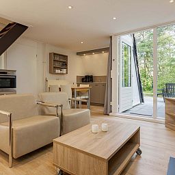 Modern interior of detached house in Hoenderloo, Veluwe, Gelderland.