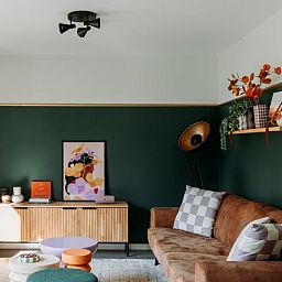 Cozy living room in Holiday home in Nunspeet, Veluwe, with comfortable seating area and stylish decoration.
