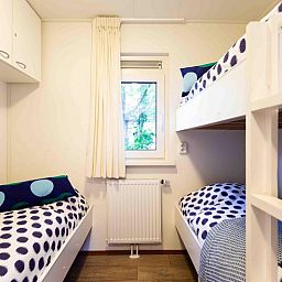 Kinderkamer met stapelbedden in Holiday home 5 personen Wellness, Lunteren, Veluwe.