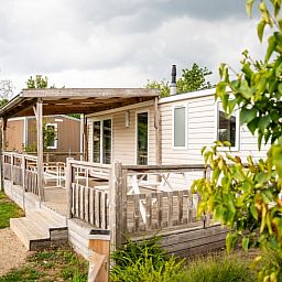 Gemuetliche Terrasse im Ferienhaus in Lieren an der Veluwe, ideales Feriendomizil in Gelderland.