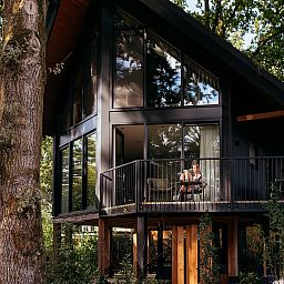 Seitenansicht von Nature Villa with Hot tub in Wekerom, Veluwe, Gelderland, Ferienwohnung fuer 2 Personen