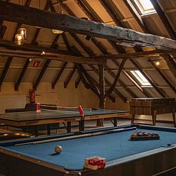 Spielzimmer im Ferienhaus in Bourtange Ferienhaus mit Billardtisch und Tischtennis in Groningen.