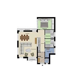 Plattegrond van Z Module 6 personen Wellness, vakantiehuis in Schin op Geul, Zuid Limburg.