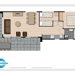 Floor plan of Module 5 persons Wellness Spa in Schin op Geul, vacation home with modern layout.