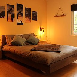 Sfeervolle slaapkamer in Huisje in Lage Mierde, vakantiehuis in de Kempen, Noord Brabant.