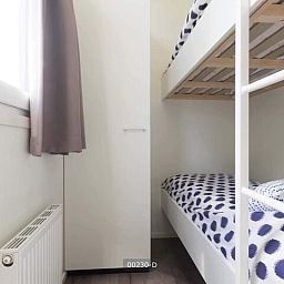 Etagenbett im Kinderzimmer des Rialto 6 Personen Ferienhaus, Cromvoirt, Hart van Brabant.