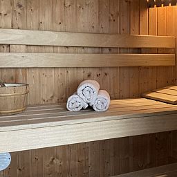 Ontspan in de luxe sauna van Villa Wellness Retreat, een vakantiehuis in Halderberge, West Brabant, Noord Brabant.