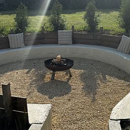 Cozy fire pit in the garden of Holiday Home in Fijnaart, West Brabant.