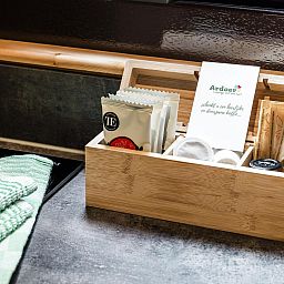 Willkommenspaket in Woodlodge 4 Personen, ein gemuetliches Ferienhaus in Julianadorp an der Nordseekueste, Nordholland.