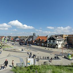 Cozy village square in Callantsoog near Dorpsplein 23E vacation home, North Sea coast, North Holland.