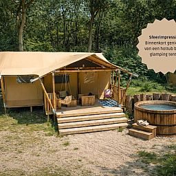 Verblijf 461636 - Tenthuis IJsselmeerkust - De Stille Heide met Kachel & Hottub