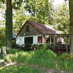 Gezellig vakantiehuis in Nutter, Twente, verscholen tussen weelderige groene bomen in Overijssel.