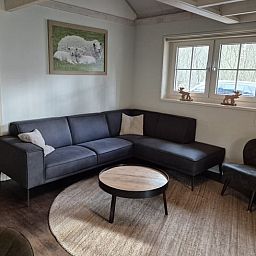 Cozy living room of Holiday home in de Lutte, Twente, with comfortable sofa and rustic decor in Overijssel.