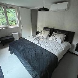Bedroom in Cottage in Buurse, vacation home in Twente, with comfortable double bed and quiet ambience.