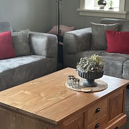 Stilvolles Badezimmer im Ferienhaus OV436 in Hengevelde, Twente mit modernen Annehmlichkeiten.