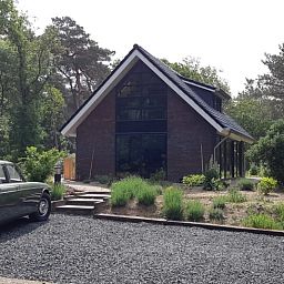 Parking at Holiday Home in Ommen, Vecht region, Overijssel, with classic car.