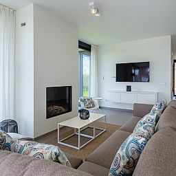 Verschneite Landschaft um Duinvallei 27, Kamperland, Ferienhaus in Noord-Beveland, Zeeland.