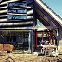 Veranda of Holiday home Horizon 36, 'Sea You' in Renesse, perfect for outdoor dining.