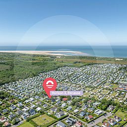 Aerial view of Renesse with Holiday Home Horizon by the Sea, located in the beautiful surroundings of Zeeland.