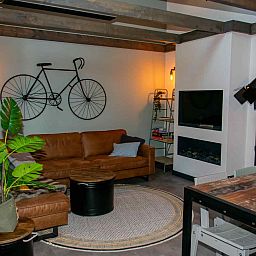 Gemuetliches, modern eingerichtetes Wohnzimmer im Ferienhaus ZE1402 in Oostkapelle, Walcheren, Zeeland.