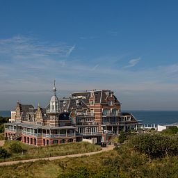 Uitzicht op het strand nabij vakantiehuis ZE1443 in Domburg, Walcheren, Zeeland.