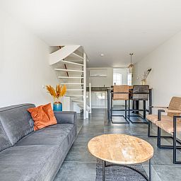 Stylish bathroom with double sink in vacation home ZE1151, Veere, Walcheren, Zeeland.