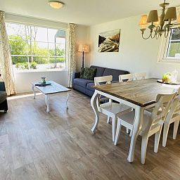 Cozy living room of VZ235 Chalet Veere in Veere, Walcheren