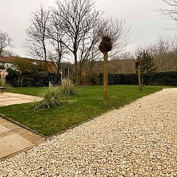 Driveway and garden at Holiday home in Dishoek, Walcheren, perfect for relaxation.