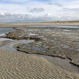 Strand en zee bij Vakantiehuis in Ouddorp, Goeree-Overflakkee, Zuid-Holland.