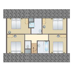 Modern kitchen and dining area in Strand Resort Ouddorp Duin, vacation home in Ouddorp, Goeree-Overflakkee.