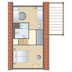 Buitenzijde van De Reeuwijkse Plassen 4-persoons kinderwoning 4CK2 met veranda in Reeuwijk, Groene Hart.