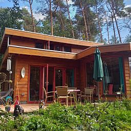 Zomerse uitstraling van Vakantiehuisje in Groesbeek met groene omgeving in het Rijk van Nijmegen.