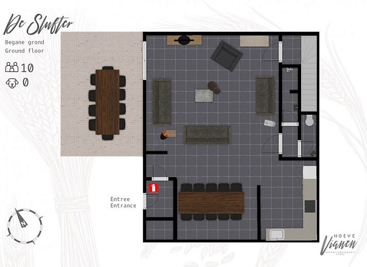 Schlafzimmer Dekoration in Unique 10 pers. Farm Lodge De Slufter in 'Hoeve Vianen', De Cocksdorp, Texel, mit Pflanzen und Kunst.