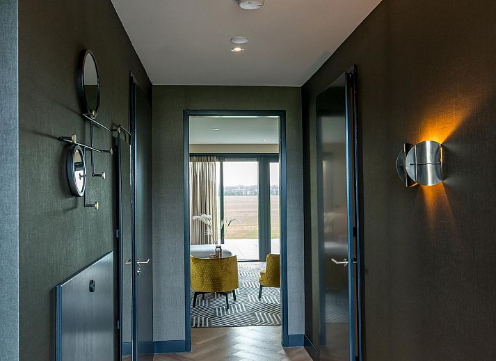 Stylish sitting area in Princenhof 1 - 6-pers, De Cocksdorp, Texel, overlooking the green fields.