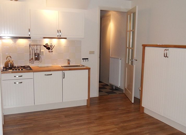 Vooraanzicht van vakantiehuis Type 8 - 2108 in De Cocksdorp, Texel, omgeven door groene natuur.