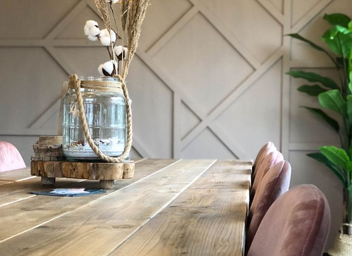 Cozy living room of Holiday home De Vuurtoren in De Cocksdorp Texel with modern furnishings.